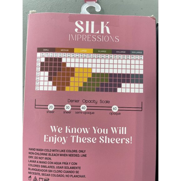 Silk Impressions Pantyhose Size Medium Light Support Sheer 2 Pair 20 Denier NEW - Picture 5 of 6